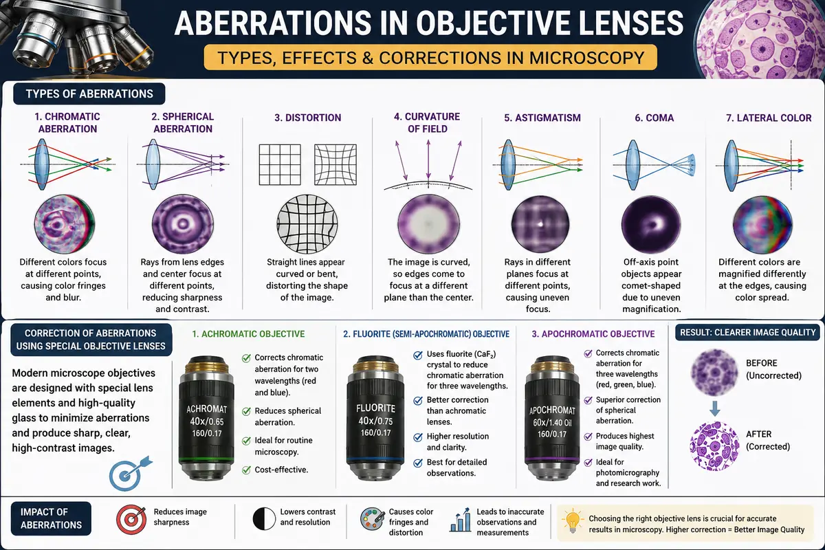 Aberrations in Objective Lenses