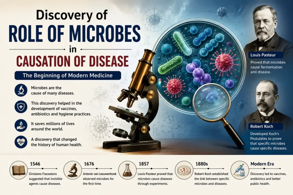 Discovery of role of microbes in causation of disease