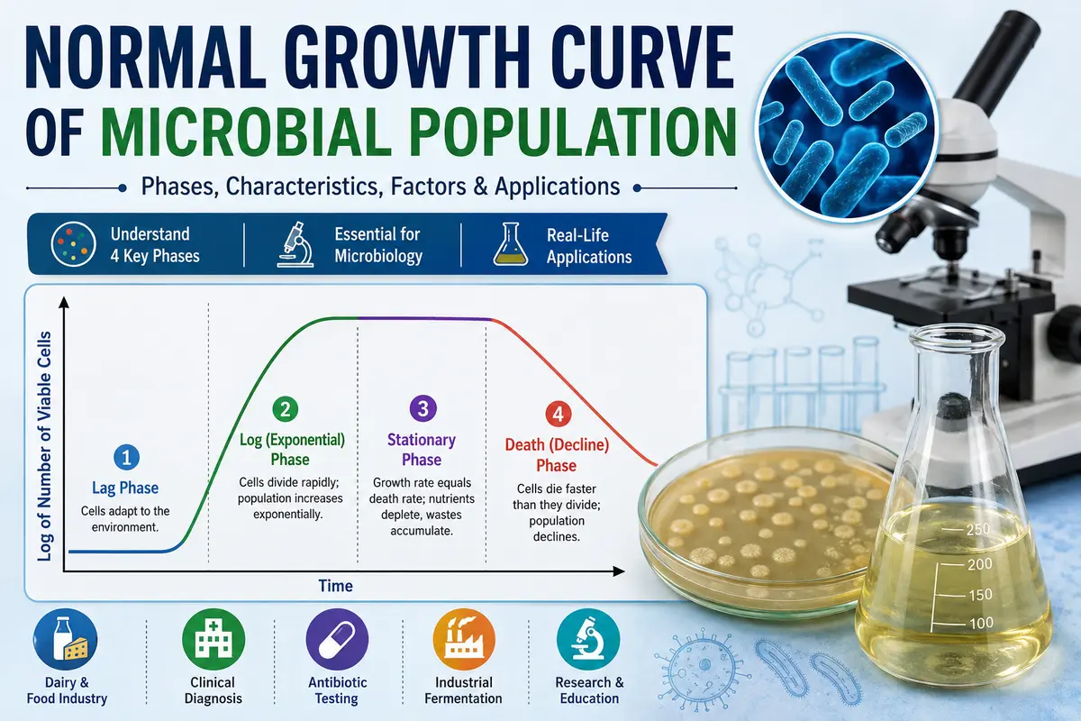 Normal growth curve of microbial population