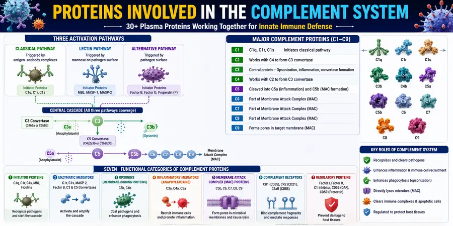 proteins involved in the complement system