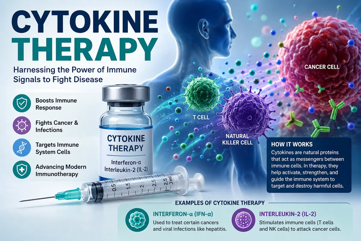 What is an example of cytokine therapy?