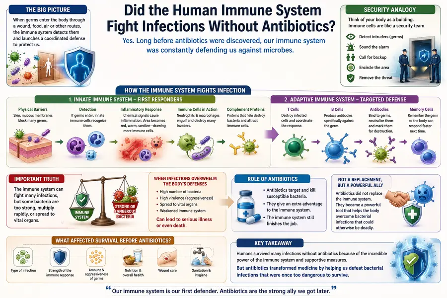 How Did Humans Survive Without Antibiotics? 12 Powerful Facts 4 Did the Human Immune System Fight Infections Without Antibiotics?