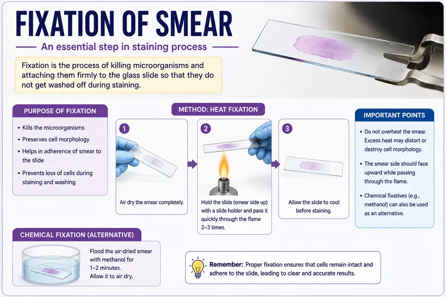 Steps in Staining Processes: 3 Powerful Steps for Clear Microscopic Results 3 Fixation of Smear