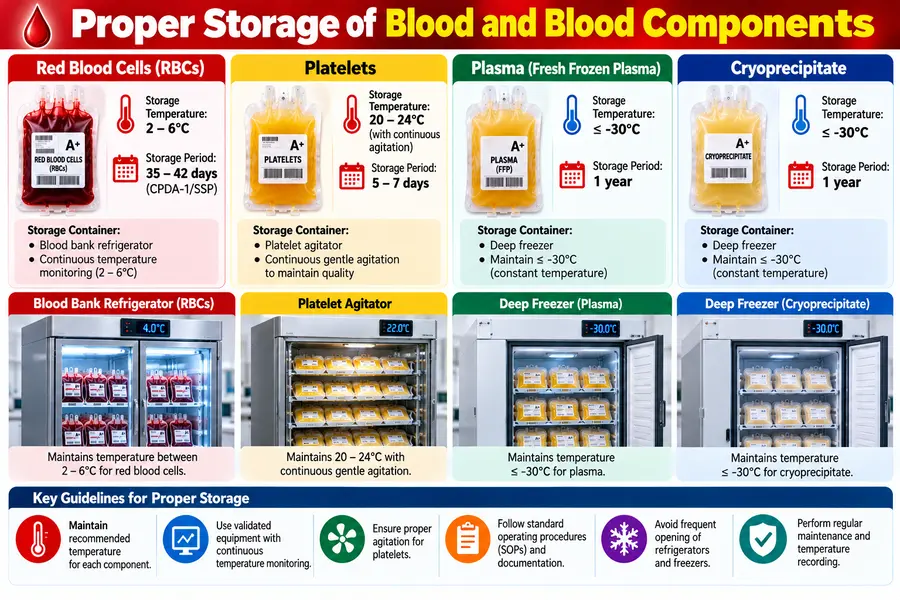 proper storage of blood and blood components